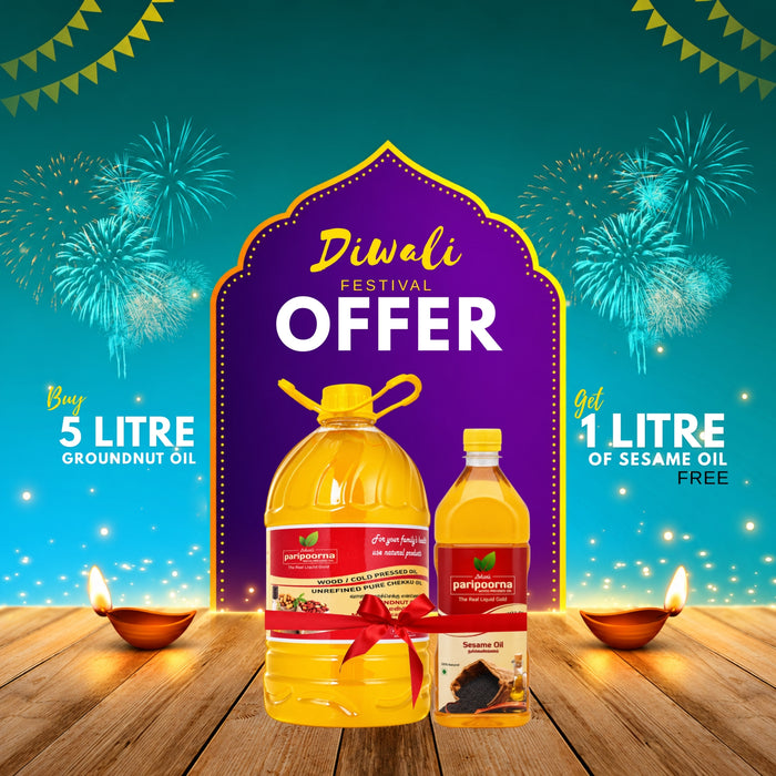 Paripoorna Diwali Combo – Buy 5 Litres of Groundnut Oil and Get 1l of Sesame Oil FREE!